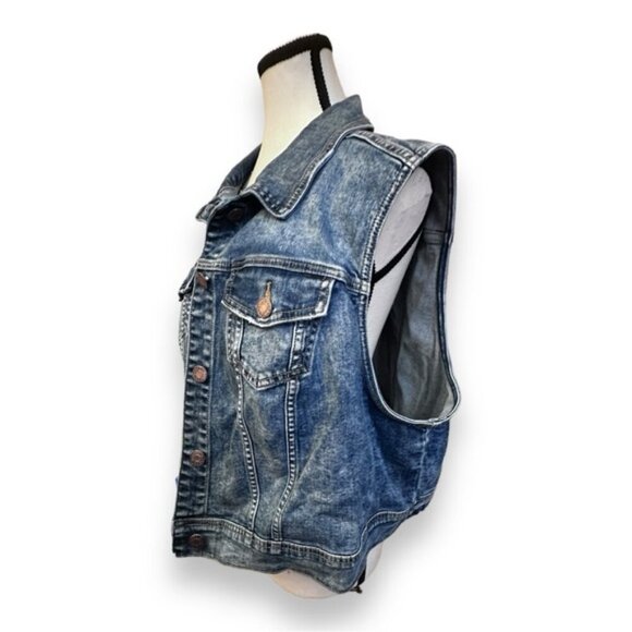 Women’s torrid 3 Vintage Wash Vintage Stretch Denim Crop Jean Vest 22 24 3XL - Picture 4 of 15